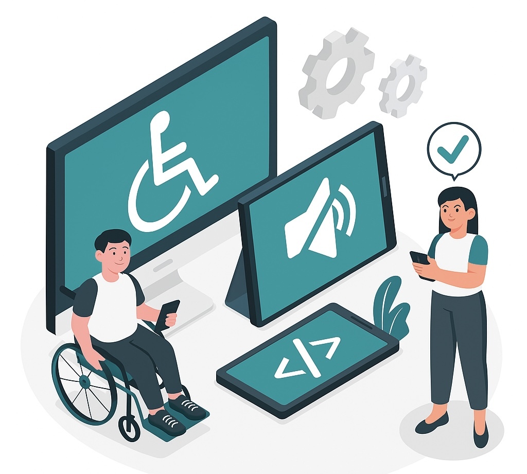 A graphic image representing web accessibility